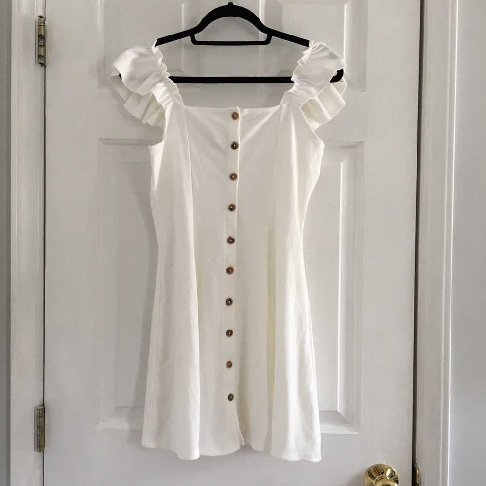 white off-the-shoulder dress